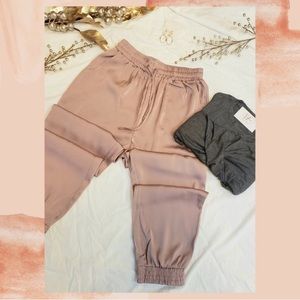 Blush Satin Joggers